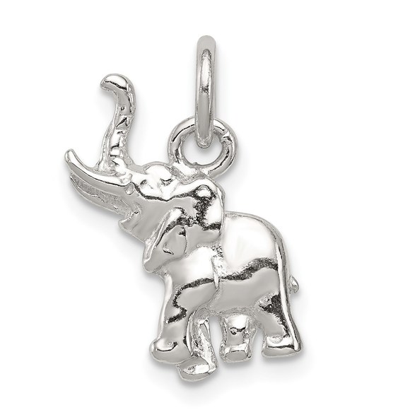 925 Sterling Silver Elephant Necklace Charm Pendant - Picture 1 of 4